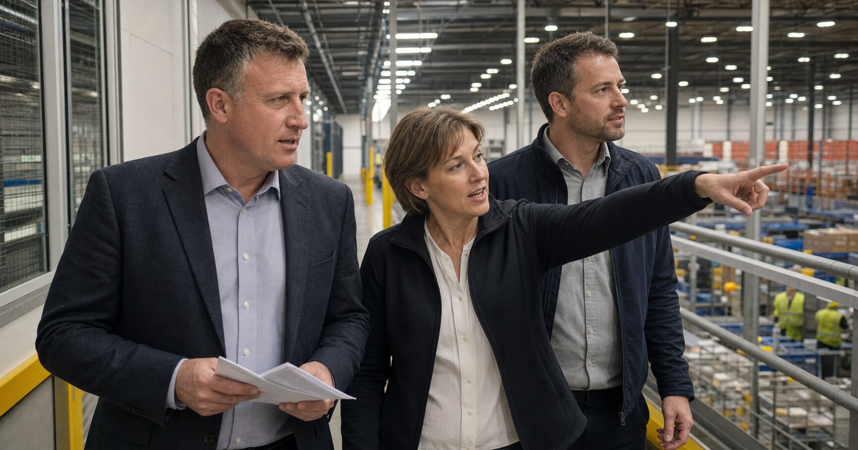 Paul Adams listening to colleagues during an operational site visit